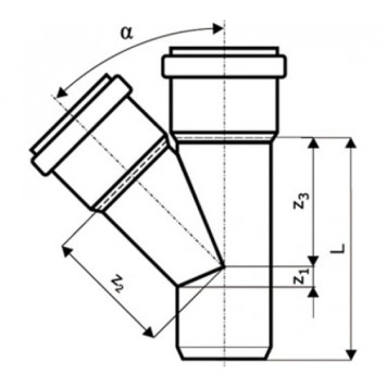 Тройник для внутренней канализации Ostendorf HTEA d50/50x45°     112200-4