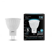 Лампа Gauss LED D35x45 3W 220V MR11 GU4 4100K 1/10/100 Софит  132517203