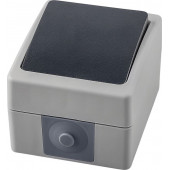 Выключатель 1-клавишный  STEKKER PSW10-112-54 открытой установки, 250В, 10А, IP54, серый/графит