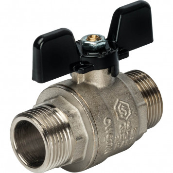 Кран шаровой полнопроходной, НР/НР, ручка бабочка 3/4" STOUT-1