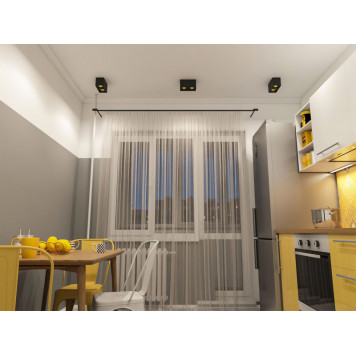 DK3085-BK+YE Светильник накладной IP 20, 10 Вт, GU5.3, LED, черный/желтый, пластик-1