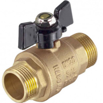Кран шаровый латунный 3/4" ш-ш бабочка, полный проход   TIM   DE1220	