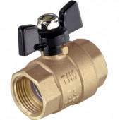 Кран шаровый латунный 3/4" г-г бабочка, полный проход TIM  DE1219
