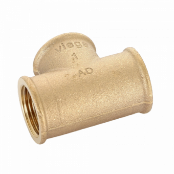 Тройник бронза ВВВ, 1", 1", 1", бронза RX, равнопроходной  Viega-1