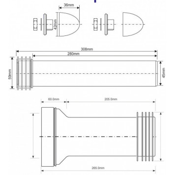 Комплект для инсталляции  цвет черный  McAlpine  FP45R-KIT3-1