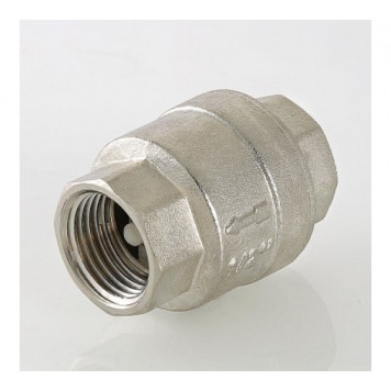Обратный клапан никелированный с пластиковым седлом d3/4" ВР/ВР Valtec-2