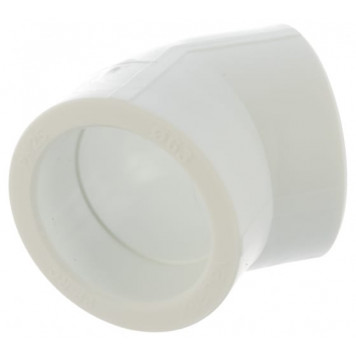 Уголок ППР d63 х 45° WH Valfex-2