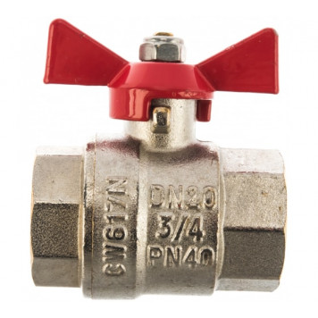 Кран шаровой BASE, рукоятка бабочка 3/4" внутренняя/внутренняя резьба VALTEC  VT.217.N.05-1