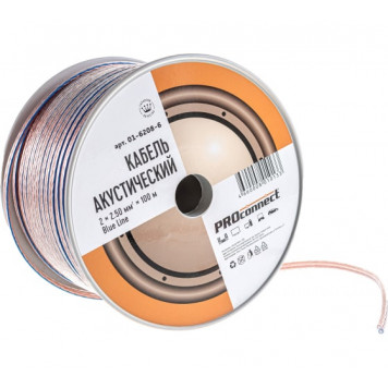 Кабель акустический 2x2,5 (прозрачный) BLUELINE PROCONNECT 01-6208-6-3