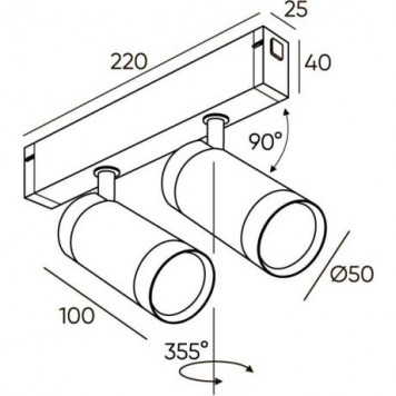 DK8012-BG Акцентный светильник SMART SPOT DOUBLE 2x9W DIM 3000K-6000K, матовое золото с черным-5