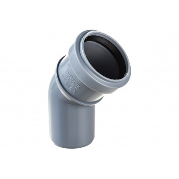 Отвод канализационный ПВХ d50 x 45° Политэк    100545