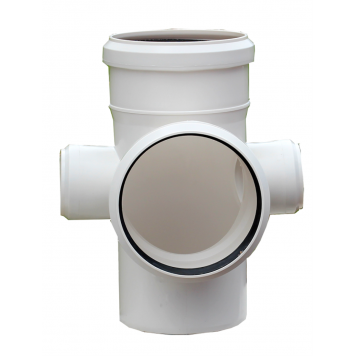 Крестовина двухплоскостная PP-H бесшумная белая d110х50х50x110 90° Sinikon Комфорт 512037.K