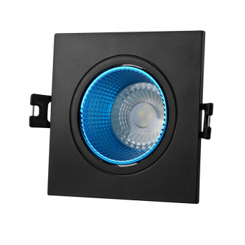 Встраиваемый светильник, IP 20, 10 Вт, GU5.3, LED, черный/голубой, пластик Denkirs DK3071-BK+CY