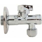 Кран шаровый угловой 1/2Mx3/8M, с сеткой, цангой и отражателем хром ТИМ  BL5808