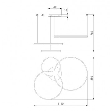 Люстра светодиодная Eurosvet Smart Gap 90280/3 золото, LED, 160 Вт-8