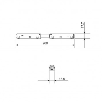 Подвод питания Elektrostandard Slim Magnetic. Прямой коннектор и планка 85096/00  a057211-2