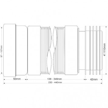 Гофра для унитаза 230мм McALPINE    MRWC-F23P-1