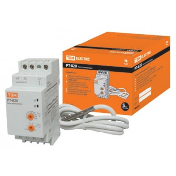 Реле температуры РТ-820 (-5+40С, 24-240В АС/DC, с датчиком IP67) TDM