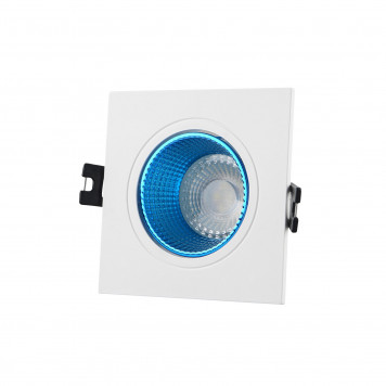 Встраиваемый светильник, IP 20, 10 Вт, GU5.3, LED, белый/голубой, пластик Denkirs DK3071-WH+СY-2
