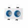 Denkirs DK3072-WH+CY Встраиваемый светильник, IP 20, 10 Вт, GU5.3, LED, белый/голубой, пластик