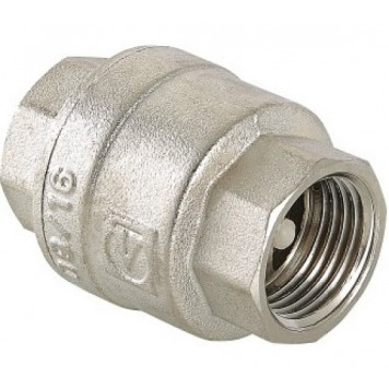 Обратный клапан никелированный с пластиковым седлом d3/4" ВР/ВР Valtec