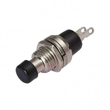 Выключатель-кнопка металл 220V 2А (2с) OFF-(ON) Ø7.2 черная Micro REXANT