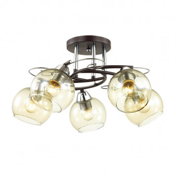 Потолочная люстра Lumion Melefa хром, венге E27 5*60W 220V 3507/5C